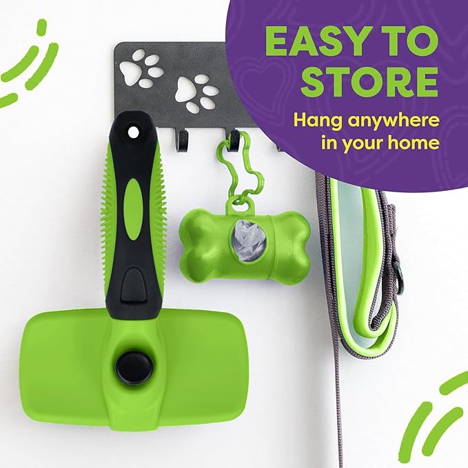 YINGFAN Self Cleaning Slicker Dog Brush for Shedding, Pet Friendly Dog Brushes for Grooming, Deshedding Dog Brush for Long Haired and Short Haired Dogs (Green)