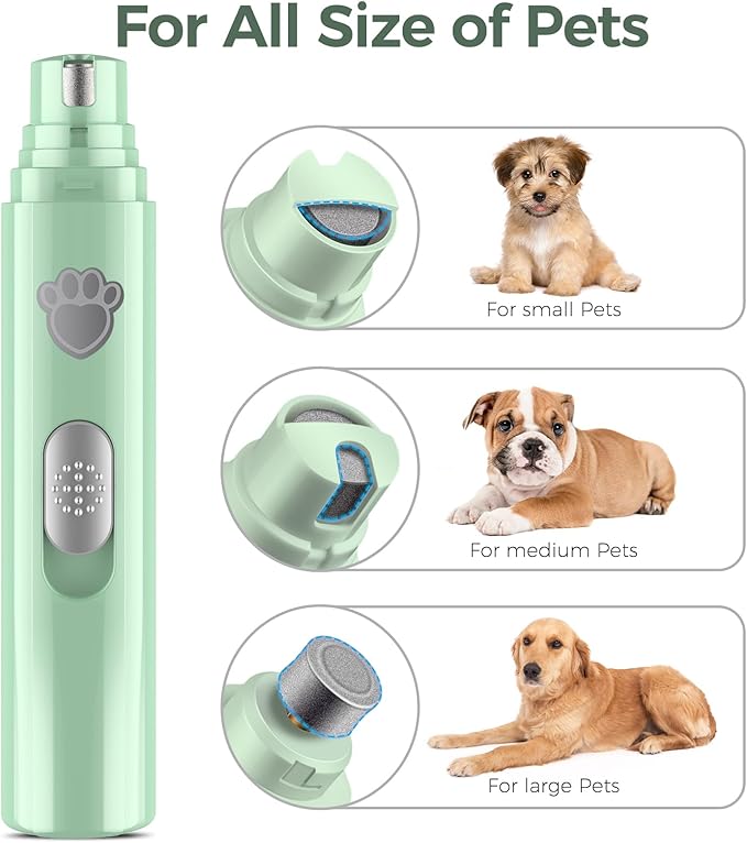 VIWIK Dog Nail Grinder, 2-Speed Rechargeable Dog Nail Trimmers for Large Medium & Small Dogs, Upgrade Professional Electric Pet Paws Grooming, Quiet Puppy Grooming Tool, for Dogs Cats