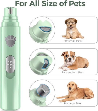 VIWIK Dog Nail Grinder, 2-Speed Rechargeable Dog Nail Trimmers for Large Medium & Small Dogs, Upgrade Professional Electric Pet Paws Grooming, Quiet Puppy Grooming Tool, for Dogs Cats
