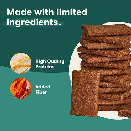 Jinx Tenders Chicken Jerky Dog Treats, All Natural Ingredients, Soft & Chewy, Low-Calorie, Slow-Smoked Chicken & Sweet Potato, No Fillers, 5oz, 6 Pack