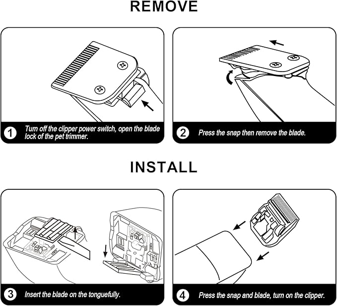 10 Cut Length 1/16"(1.5mm) Detachable Ceramic Pet Dog Clipper Blades Compatible with Most Andis,Oster A5 Wahl KM Series Clippers