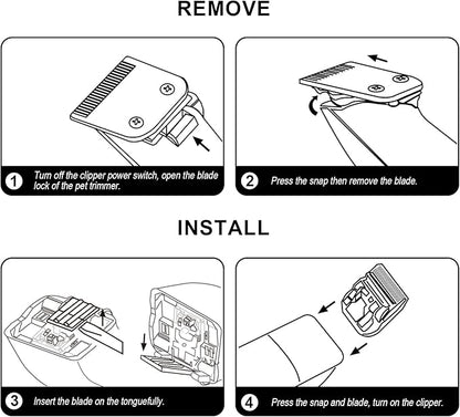 30 Cut Length 1/50"(0.5mm) Detachable Ceramic Pet Dog Clipper Blades Compatible with Most Andis,Oster A5 Wahl KM Series Clippers
