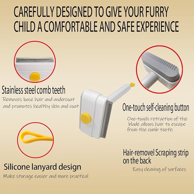 Cat & Dog Deshedding Brush,Dog Deshedding Tool,cat & Dog Brush For Shedding,Professional Pet Deshedding Brush For Dogs And Cats - Effective Undercoat Grooming Tool For Indoor And Travel Use