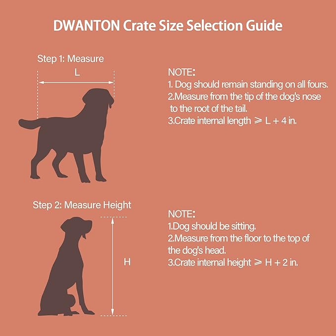 DWANTON Dog Crate Furniture with Cushion, XL Wooden Dog Crate with Double Doors, Large Dog Crate Furniture, Dog Kennel Indoor, Extra Large, 43.3" L, Rustic Brown