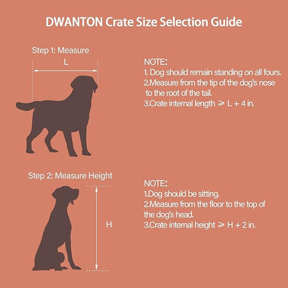 DWANTON Dog Crate Furniture with Cushion, XL Wooden Dog Crate with Double Doors, Large Dog Crate Furniture, Dog Kennel Indoor, Extra Large, 43.3" L, Rustic Brown