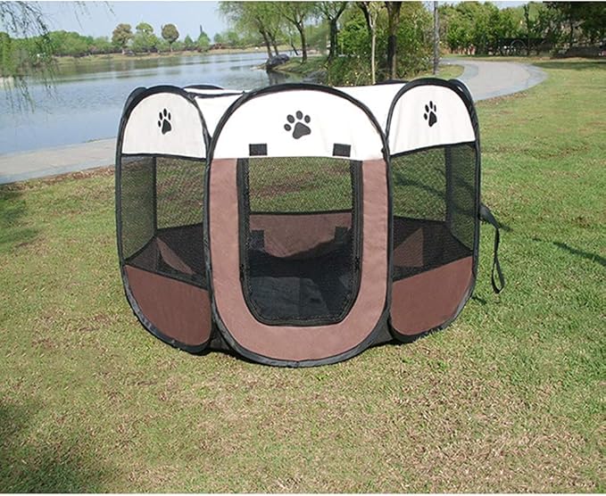 BODISEINT Portable Pet Playpen, Dog Playpen Foldable Pet Exercise Pen Tents Dog Kennel House Playground for Puppy Dog Yorkie Cat Bunny Indoor Outdoor Travel Camping Use