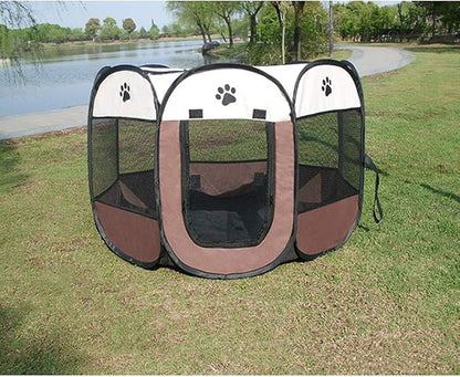 BODISEINT Portable Pet Playpen, Dog Playpen Foldable Pet Exercise Pen Tents Dog Kennel House Playground for Puppy Dog Yorkie Cat Bunny Indoor Outdoor Travel Camping Use