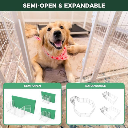 FXW Homeplus Dog Playpen for Indoor Use - Stress-Free and Safe Play, Heavy Duty 45 Inch 6 Panels Dog Pen for Large Dogs, White_atented