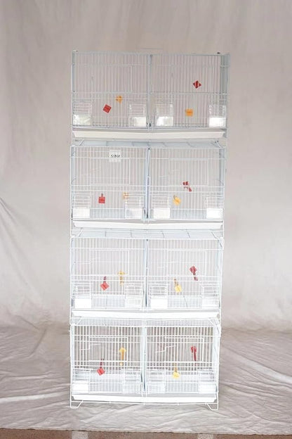Seny Set of 4 Stackable Breeding Bird Cage for Canary Finch Small Birds (White)