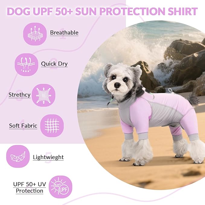 Dog Sun Protection Shirt, UV Shirt for Dogs, Lightweight Breathable Cooling Vest, Quick Dry Dog Summer Clothes for Small Dogs