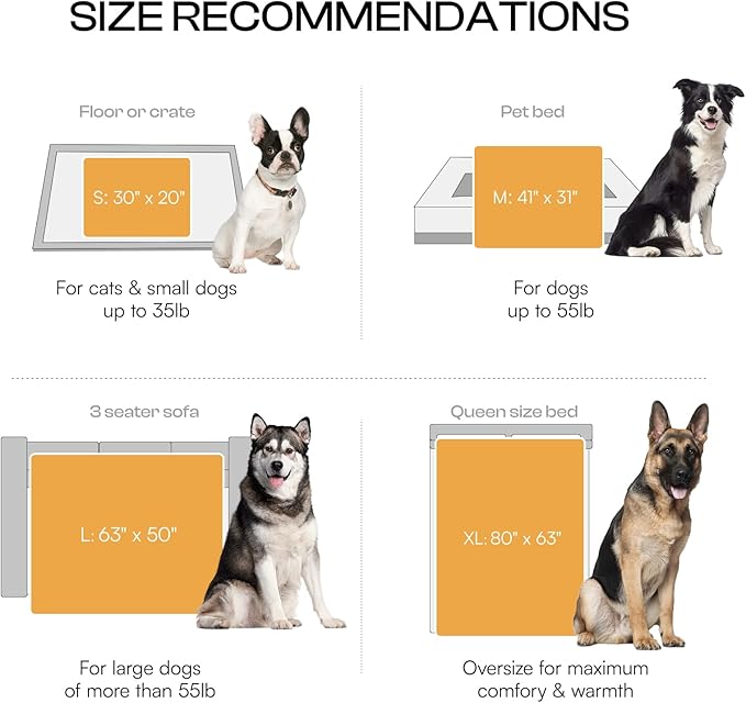 Luciphia Waterproof Pet Blanket for Medium Large Dogs Soft Cat Sherpa Calming Thick Cover Leakproof Cozy Puppy Sofa Bed Car Couch Protector(Beige/Brown,80x63 inches)