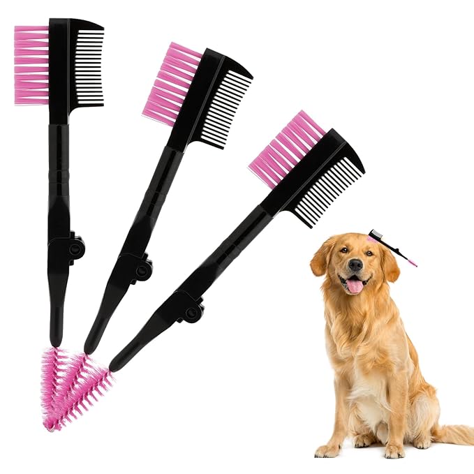 3 Pcs Dog Grooming Set - Tear Stain and Eye Cleaning Combs for Small Pets, Removing Crust, Mucus, and Flea Debris