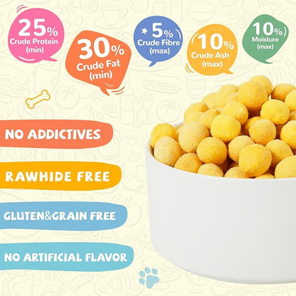 Freeze Dried Quail Egg Yolk Pet Treats, Freeze-Dried Pet Food for Dogs, Cats, Pure Fresh Ingredient, 4.2 oz, Rawhide Free, Gluten&Grain Free