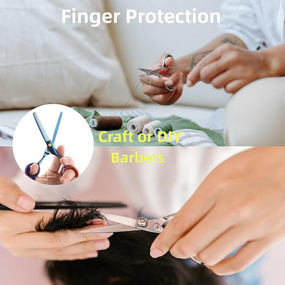 16pcs Shear Grips Inserts,Soft Silicone Scissors Finger Rings for Comfortable Dog Clipping and Pet Hair Trimming 8 Colors