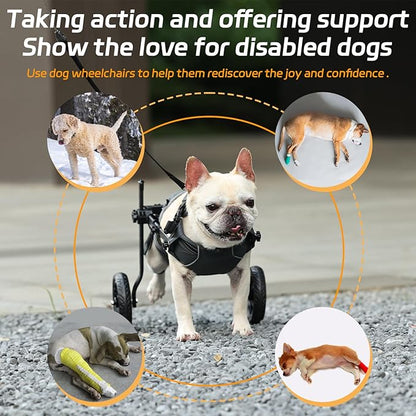 BECEMURU Dog Wheelchair for Back Legs, Doggy/Cat Wheelchair with Disabled Hind Legs Walking, Lightweight with Protective Vest Mobility Aids for Small Pets Hind Limbs (Small)
