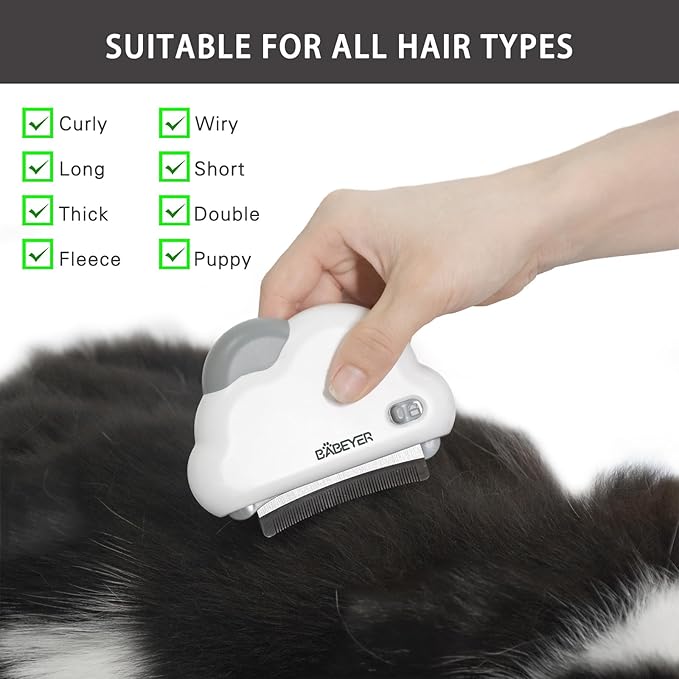 3-in-1 Cat & Dog Grooming Brush Rotatable, Dog Brush for Shedding, Stainless Steel Metal Undercoat Comb & Grooming Comb Removes Static and Reduces Shedding, White - Medium size