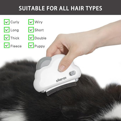 3-in-1 Cat & Dog Grooming Brush Rotatable, Dog Brush for Shedding, Stainless Steel Metal Undercoat Comb & Grooming Comb Removes Static and Reduces Shedding, White - Medium size