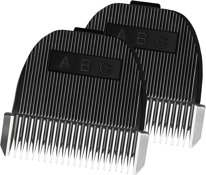 2 PCS 3mm Guard Length Replacement Dog Clipper Blade, Low Noise Trimmer for Grooming, Sharp Titanium-Ceramic Blade