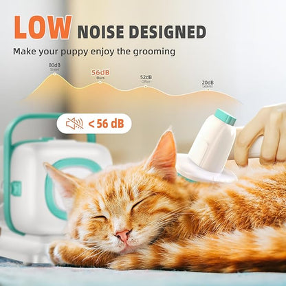 Dog Grooming Vacuum, Dog Vacuum for Shedding Grooming, Low Noise Quiet Dogs Pet Fur Hair Remover Kit, 15kpa Cat Groomer Shedding Brush Attachment Home Cleaning Supplies Set