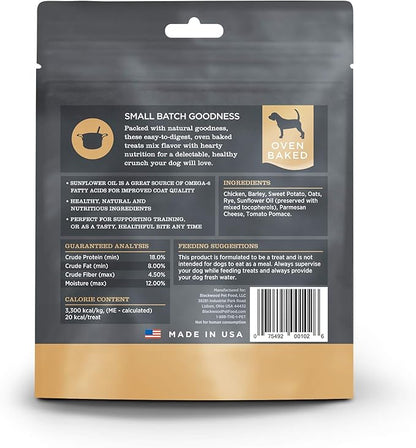 Blackwood Pet Food Oven Baked Dog Treats Made in USA [Natural Dog Treats for Healthy Snacks] Perfect for Dog Training Treats, Chicken with Parmesan, Brown (22609)