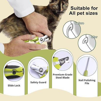 6 PCS Dog and Cat Grooming Kit, Versatile Tools Including Shedding Brush, Nail Clipper with Nail File, Slicker Brush, Dematting Comb