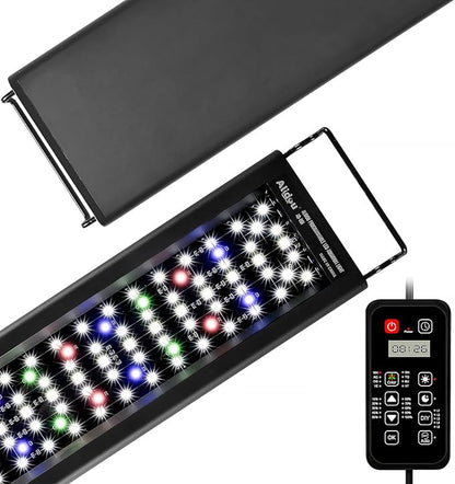 Advanced 7-Row LED Aquarium Light, Easy Setup Controller, Auto On Off Full Spectrum Fish Tank Light, 24/7 Lighting Cycle, 8 Colors, 10 Level Dimming, 26W for 18"-24" Freshwater Planted Tank