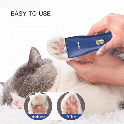2 in 1 Prowerful Home Professional Dog Grooming Kit Clipper Low Noise USB Rechargeable Gifts for Dog Cat Blue,MTS006