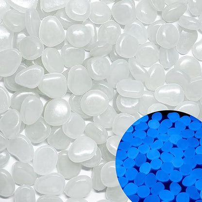 Glow in The Dark Fish Tank Rocks,Glowing Rocks Stones Resin Glow in Dark Pebbles for Outdoor Garden, Fish Tank, Aquarium, Landscaping,Driveway Decoration,White 11 oz