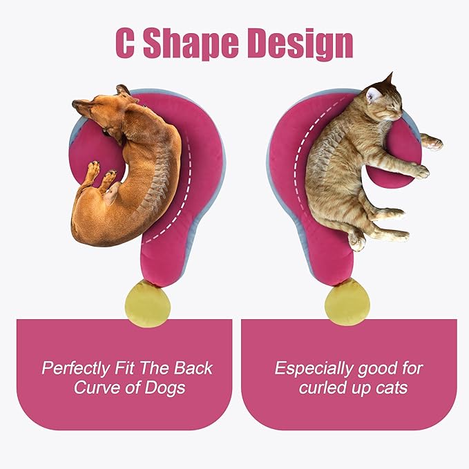 HOMBYS Dog Claming Pillow Curl Up Pillow for Dog & Cats, Extra Large Soft Question Mark Pillows Washable Dog Bed Pillow Hug & Support Your Pets, Dog Body Pillow, 27.6"x16"