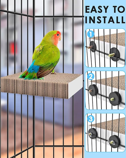 KATUMO Parrot Toys, 7 Inch Conure Shredder Foraging Toys Bird Perch Stand Cardboard Cockatiel Chew Toys for Parakeet Canary Conure Mynah Small Parrots