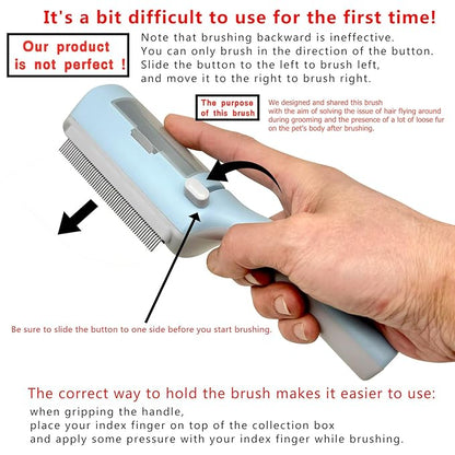 Pet Dry Cleaning Brush for Short or Long Haired Cats/Dogs, Dog Fur Remover, Sticky Brush for Shedding and Grooming, Cat Brushes for Indoor Cats,Rabbit Comb (blue)