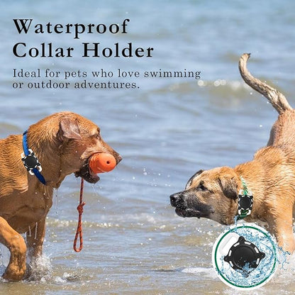 Dog Tracker, Pet Location Tracker with Collar Holder for Dogs Smart Finder, No Monthly Fee, Works with iOS Find My, Precise Non-GPS Tracker (Black and White)