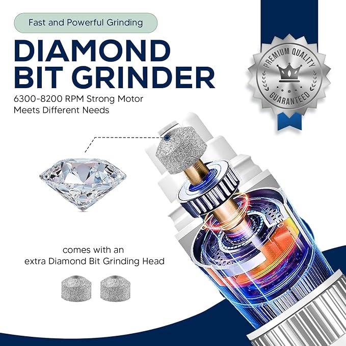 My Pet Command Cordless Dog Nail Grinder Quiet Low Noise for Large Medium Small Dogs and Cats, Powerful Variable Speed Motor Rechargeable Pet Claw Trimmer with an Extra Diamond Bit, Clipper and File