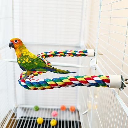 Bird Perch,Bird Rope Perch & Rope Perch,Bird perches for cage,Rope Perch for Conures,Parrots,Cockatiel,Lovebird,Budgerigar,Parakeet Rope perches for cage