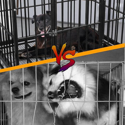 42 Inch Heavy Duty Dog Crate with Secure Locking System, Escape-Proof Dog Cage Kennel for Medium to Large Dogs, Indestructible Chew-Resistant Design, Dual Doors & Easy-Clean Removable Tray