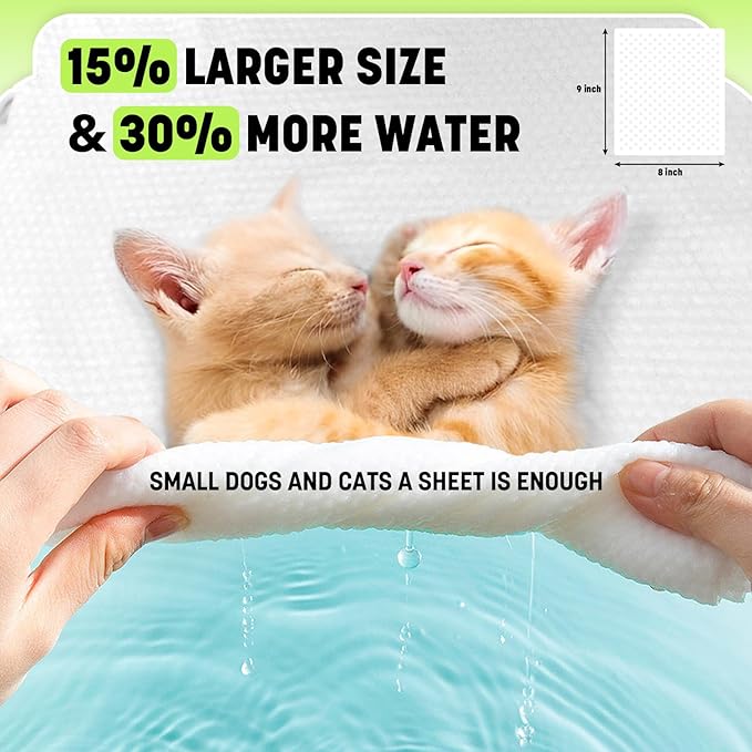 Dog Wipes for Paws and Butt, Plant-Based Large Pet Wipes for Dogs/Cats Hypoallergenic, 8X9 Inch Easy to Use Dog/Cat/Puppy Cleaning Grooming Wipes Gentle Degradable (200 Count, Fallen Leaves)