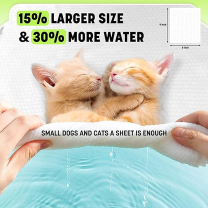 Dog Wipes for Paws and Butt, Plant-Based Large Pet Wipes for Dogs/Cats Hypoallergenic, 8X9 Inch Easy to Use Dog/Cat/Puppy Cleaning Grooming Wipes Gentle Degradable (100 Count, Fallen Leaves)