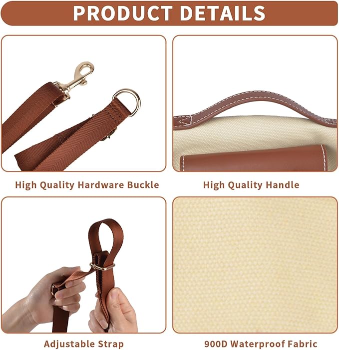 Dog Lift Harness Dog Carrier VES Harness Adjustable Leash with Small Puppy Treat Bag,Fits Most Cars,L