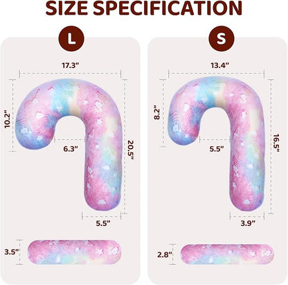 Dog Calming Pillow, Glow in The Dark Dog Throw Pillow, Soft J-Shaped Pillow for Cat & Dog, Machine Washable Pet Calming Toy for Joint Relief Sleeping Improve-M