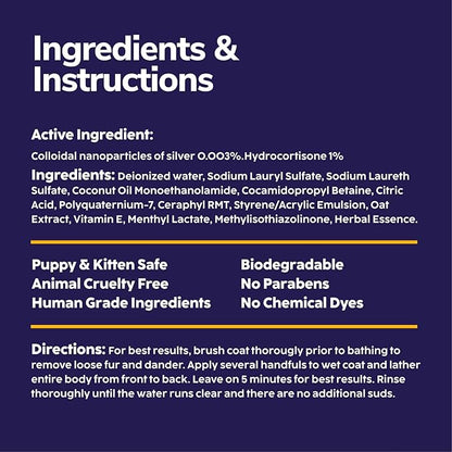 Medicated Dog Shampoo for Itchy Skin Relief - Yeast Infection Treatment for Dogs & Dog Allergy Relief Hot Spot Treatment - Hydrocortisone Antifungal Shampoo (16 oz)