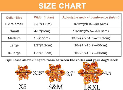 ARING PET Halloween Dog Collar-Cotton Pumpkin Dog Collar with Flower, Adjustable Halloween Themed Dog Collars Pet Necklace with Metal Buckle for Girl&Boy Dogs
