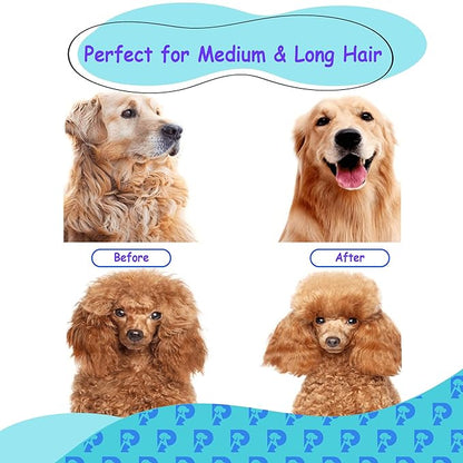 Double-Sided Pet Grooming Tool Undercoat Rake for Dogs and Cats - Professional Dematting Brush, Shedding Comb, Mat Remover, Deshedding, Safe Detangler, Fur Maintenance, Long-Haired Pets