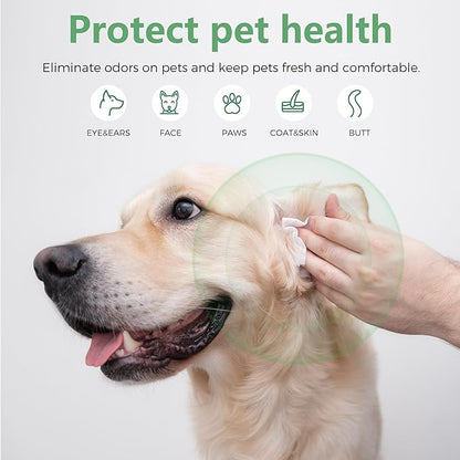 Dog Wipes, 100 Count Pet Grooming Wipes, Conditioning Shine Coat, Cleaning and Deodorizing, Pet Wipes for Dogs & Cats, for Sensitive Skin (Jasmine)