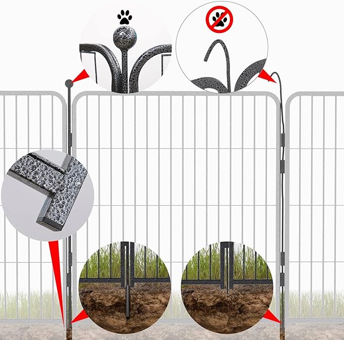 Dog Playpen, Dog Fences for The Yard, Portable Outdoor Dog Playpen for Large/Medium/Small Dogs, Foldable Metal Dog playpen, with Doors (32 Panels, 32")