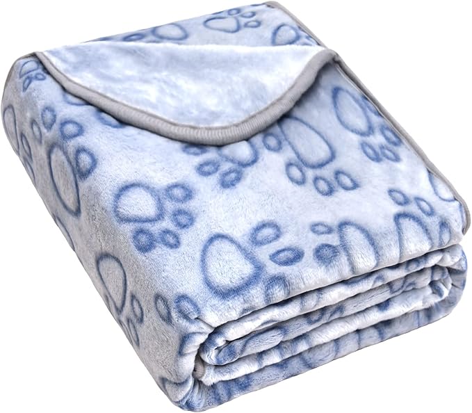 Dog Bed Blankets for Large Dogs, Soft Fleece Dog Blanket Fluffy Pet Blanket Warm Sleep Mat Cover for Bed Couch, Cute Paw Print Puppy Cat Blanket, Blanket for Dogs, 60"X50" (1 Pack)