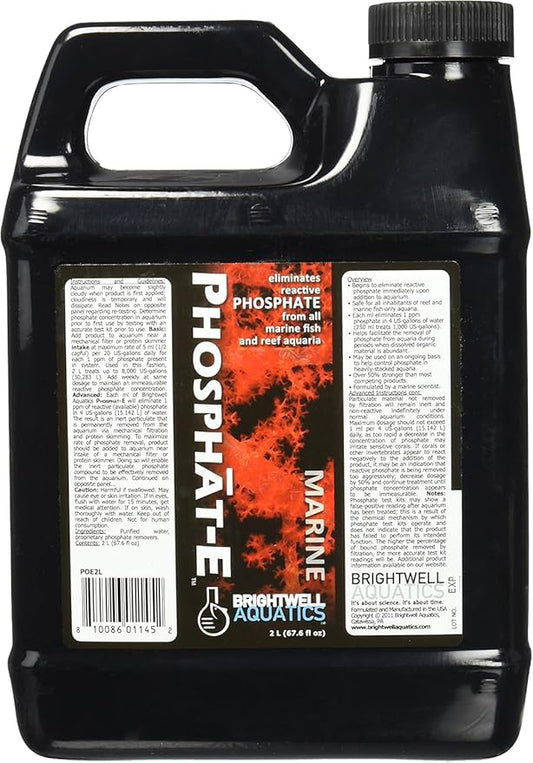 Brightwell Aquatics Phosphat-E Liquid Phosphate Remover for Marine Fish and Reef Aquariums - Aquarium Water Treatments, 67.6 fl oz