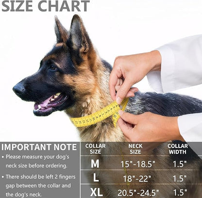 KCUCOP Tactical Dog Collar, Heavy Duty Dog Collar with Handle and Metal Buckle, Military Thick Dog Collars for Medium and Large Dogs(Orange-M-Reflective, 1 Patch)