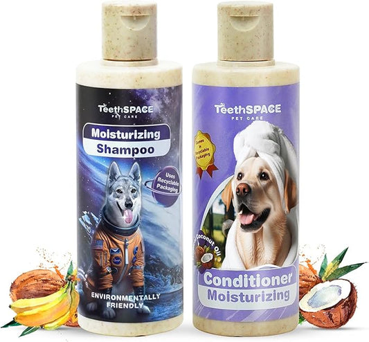 Odor Control Dog Shampoo and Conditioner Set, Dry Skin&Itchy Relief，for Allergies and Itching Dog or Puppy，Hypoallergenic Dog Shampoo for Sensitive Skin(Net 6.76 FL Oz)