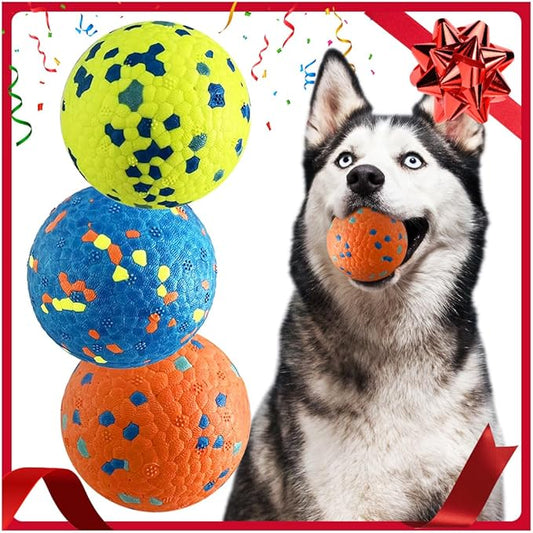 Dog Balls, Indestructible Tennis Balls for Dogs, Durable Bouncy Dog Toy Balls for Aggressive Chewers, Interactive Dog Toys for Fetch Game, Lightweight Floating Dog Toys