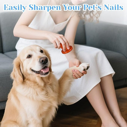 Dog Nail File for Wooden，Dog Scratch Pad for Nails with 3 Replaceable Sandpaper,Suitable for Pet Stores, Home Cats and Other Small Pets to Use (Light red)